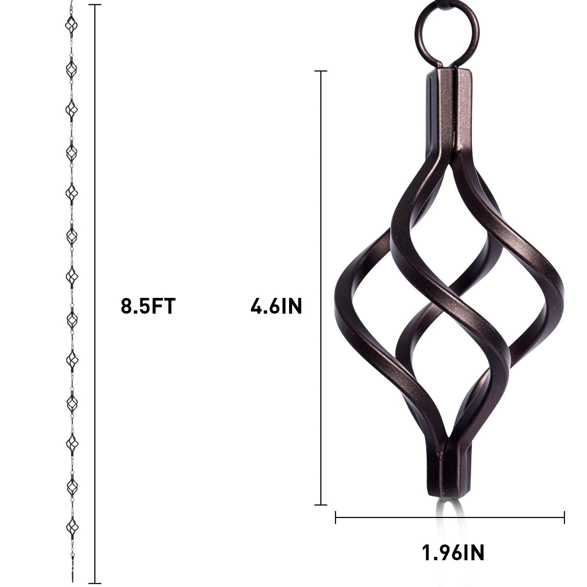 Aseneat Rain Chain 13 cups bird cages showcase decorative water flow and soothing visuals