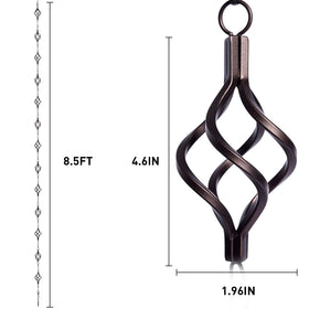 Aseneat Rain Chain 13 cups bird cages showcase decorative water flow and soothing visuals