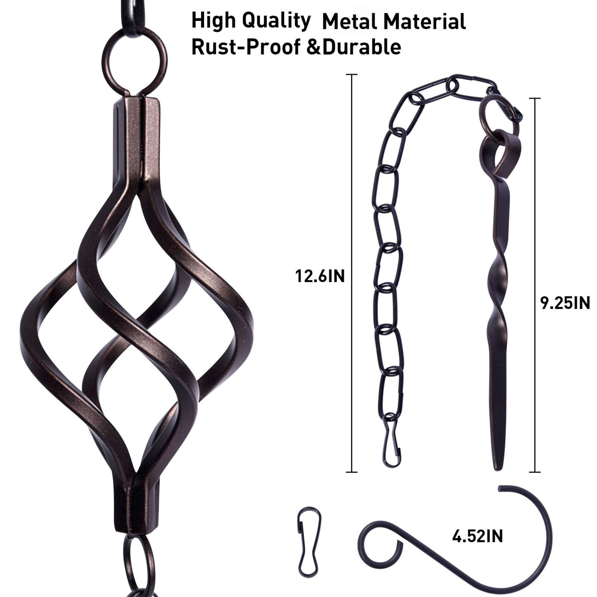 Aseneat Rain Chain anchoring stake provides sturdy stable installation