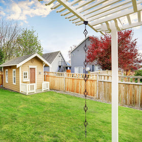Aseneat Rain Chain coffee color enhances outdoor aesthetics
