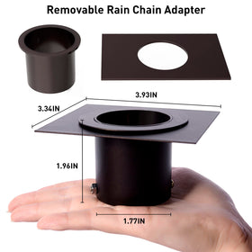 Aseneat Rain Chain gutter adapter enables easy connection to downspouts