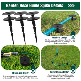 Asenron ground-insert spike installs quickly to stabilize hoses in the yard.