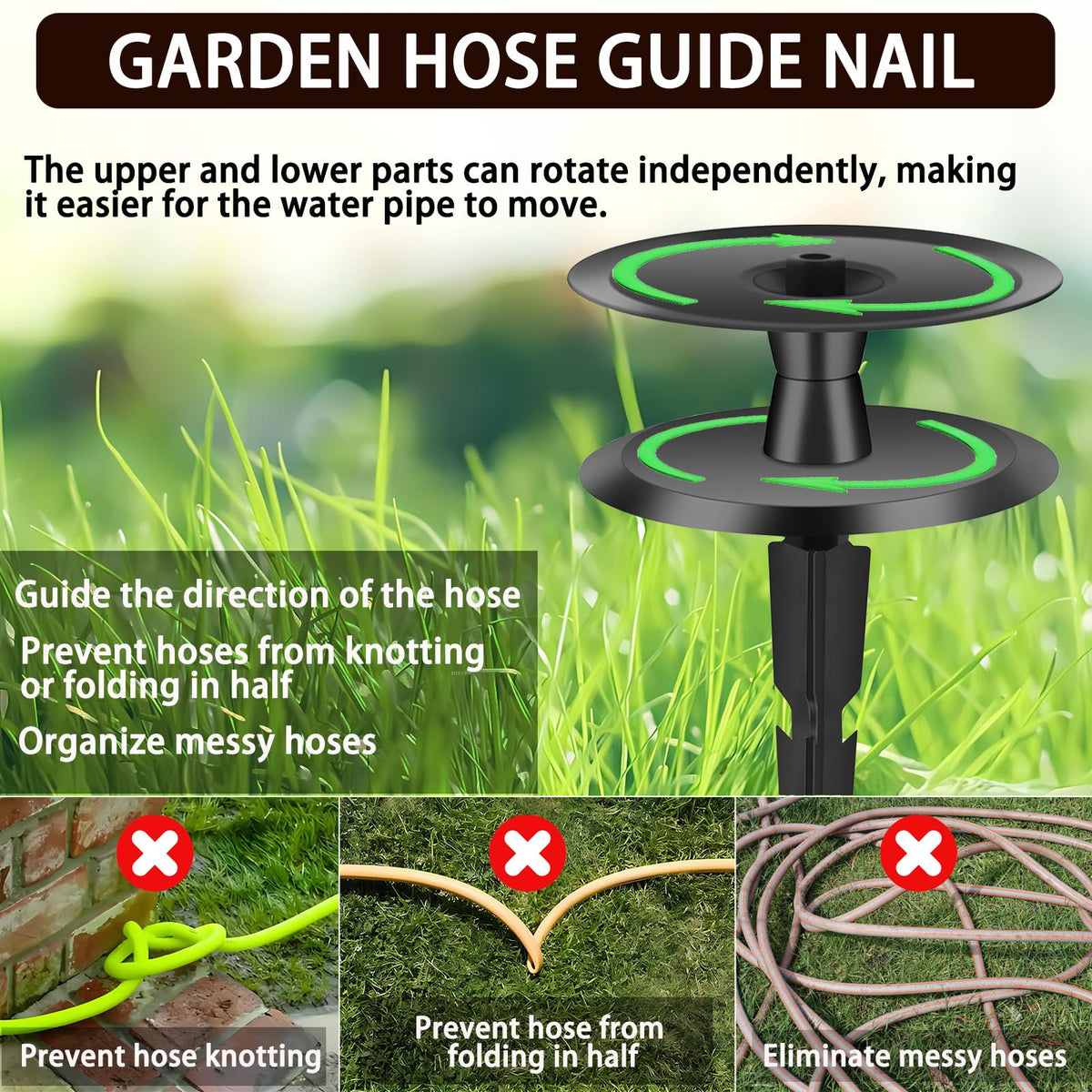 Asenron roller hose guide-structure eases hose movement around obstacles.