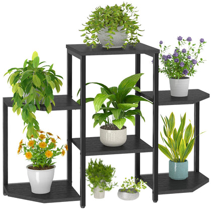 Asgolion 6-tier corner rack for indoor plants offers space saving display.