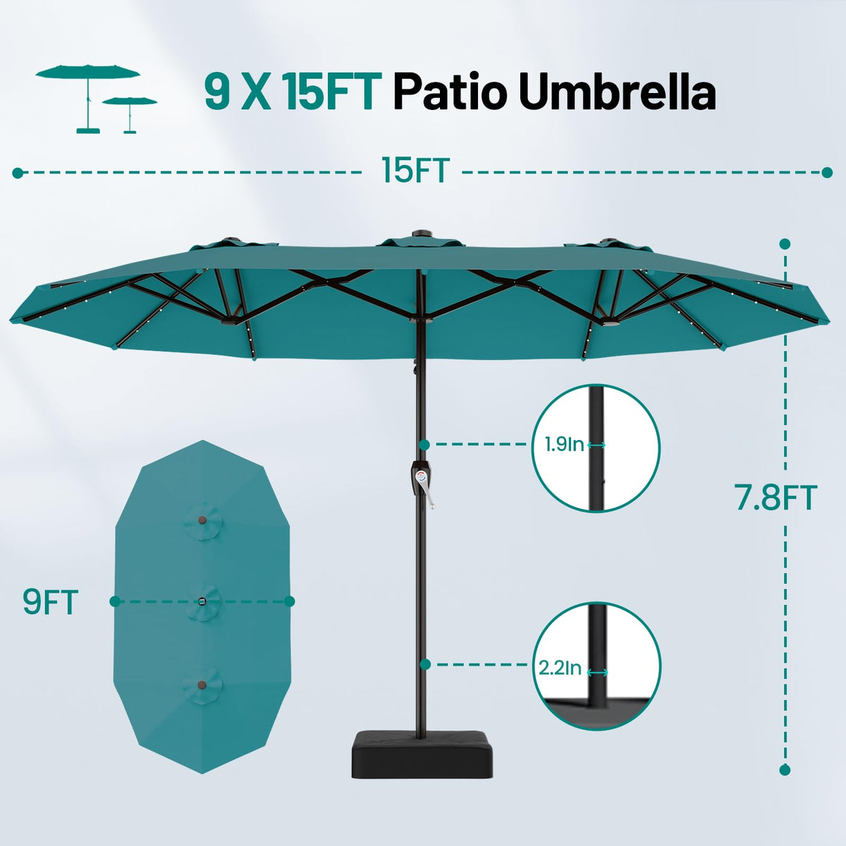 AreShark double-sided shade for day and night ambience.