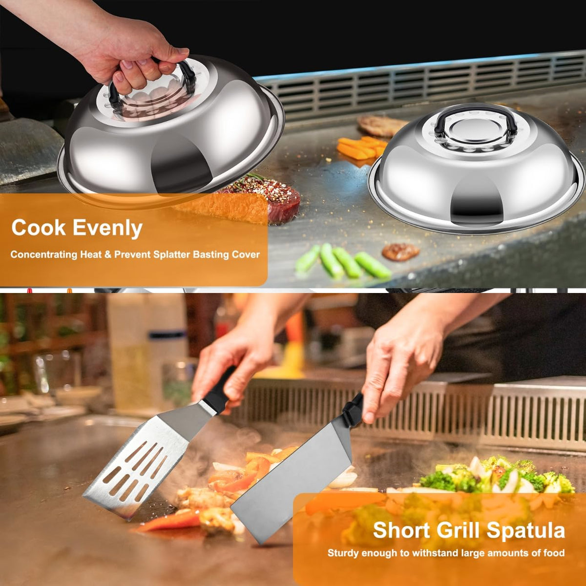 Ashihoti Official burger press in action for uniform patties on the griddle.
