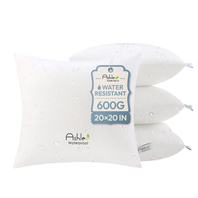 Ashler Home Deco outdoor pillow insert 20x20 in a four pack for patio comfort