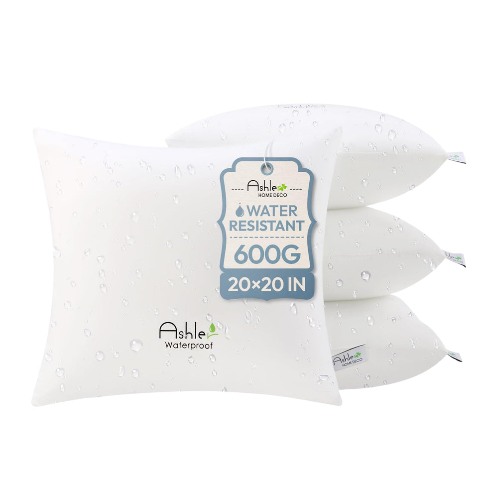 Ashler Home Deco outdoor pillow insert 20x20 in a four pack for patio comfort