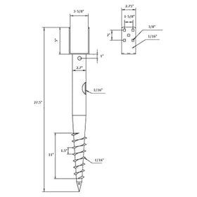 AshmanOnline galvanized metal ground screw designed for outdoor durability.