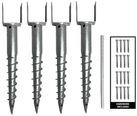 AshmanOnline ground screw 27-inch installation for mailbox post stability.