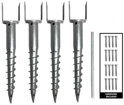 AshmanOnline ground screw 27-inch installation for mailbox post stability.