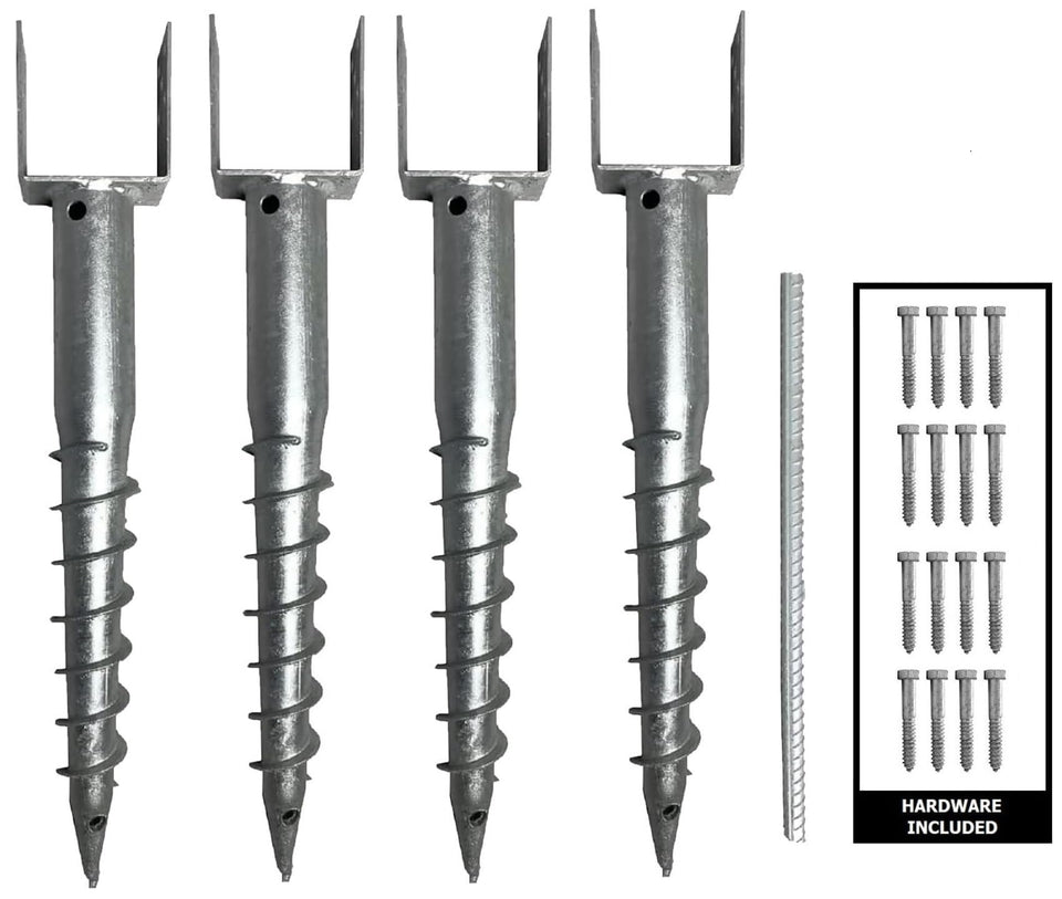 AshmanOnline ground screw 27-inch installation for mailbox post stability.