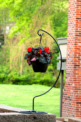 AshmanOnline shepherd hook stand adds versatile patio decor and organization.