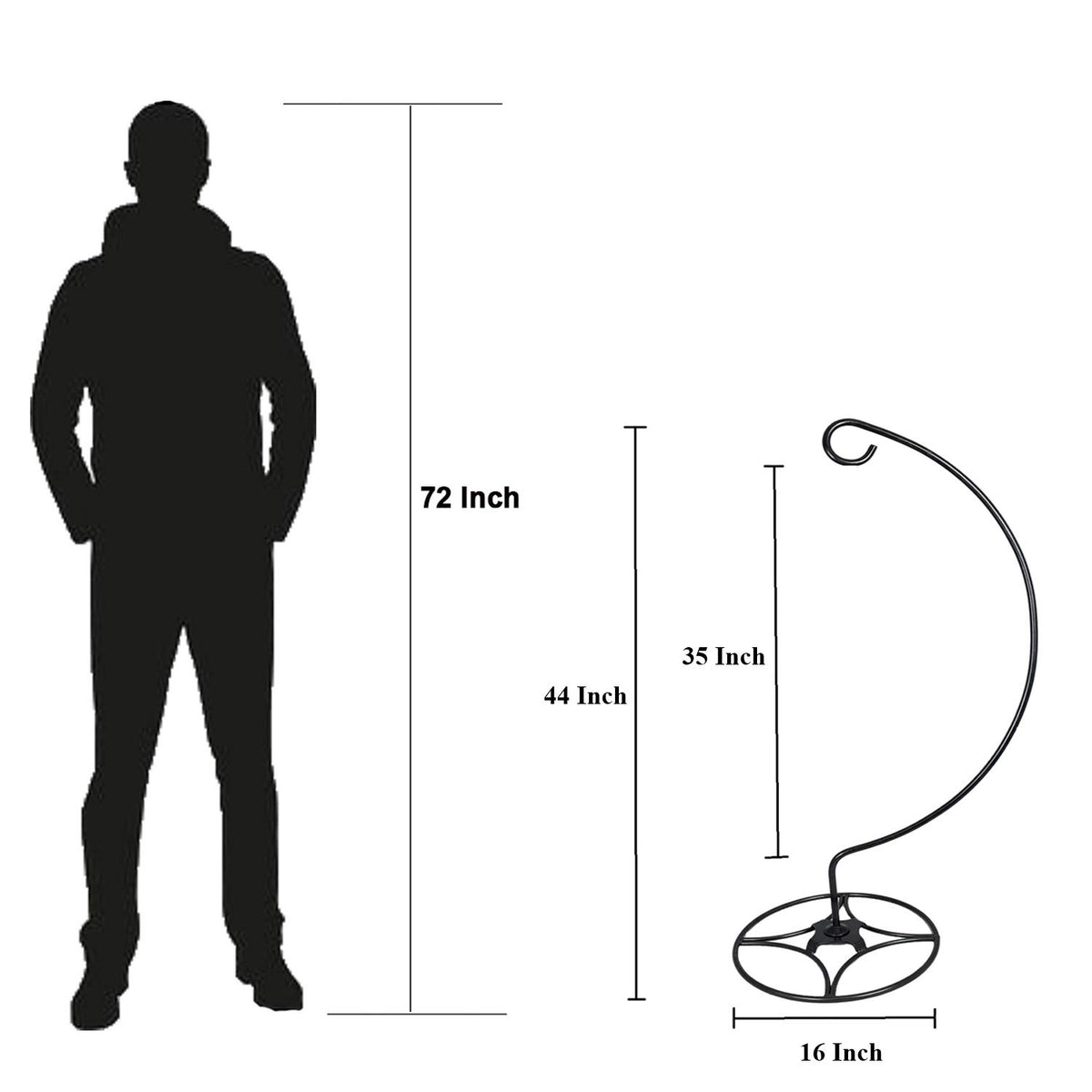 AshmanOnline shepherd hook stand displays a wind chime to create soft sounds.