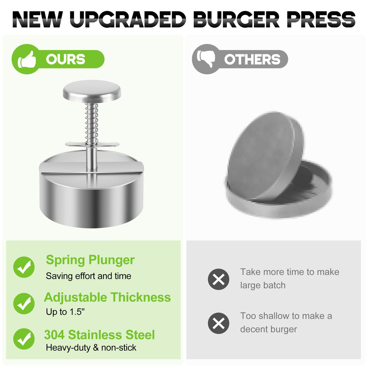 ASJIADE burger press lets you stuff cheese, bacon, or mac and cheese.
