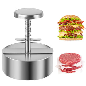 ASJIADE burger press in stainless steel forms even patties for consistent cooking.