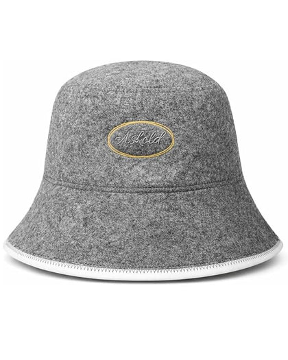 ASKOLD sauna hat gray front view for hair protection