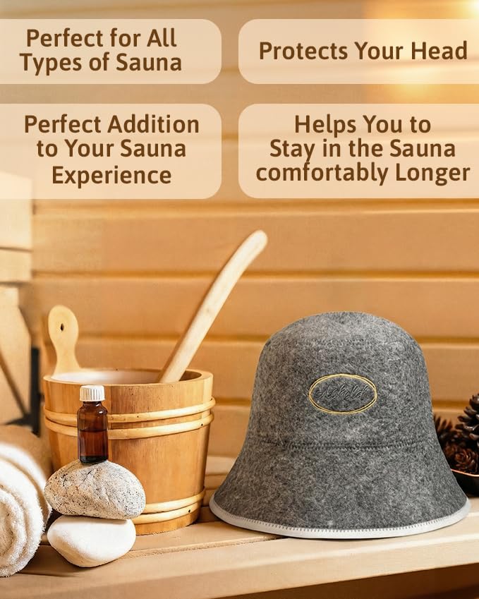 ASKOLD sauna hat gray gift-ready presentation