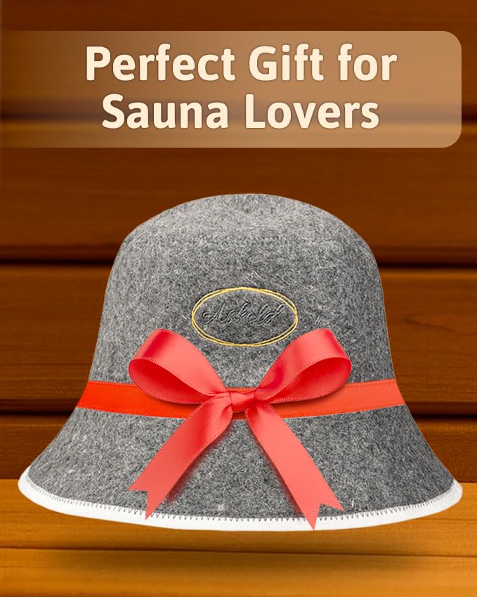 ASKOLD sauna hat gray eco-friendly wool packaging concept