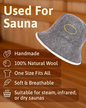 ASKOLD sauna hat gray texture close-up showing natural wool softness