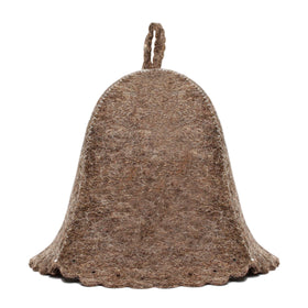 ASKOLD Wool Sauna Hat gray front view protects hair during steam sessions