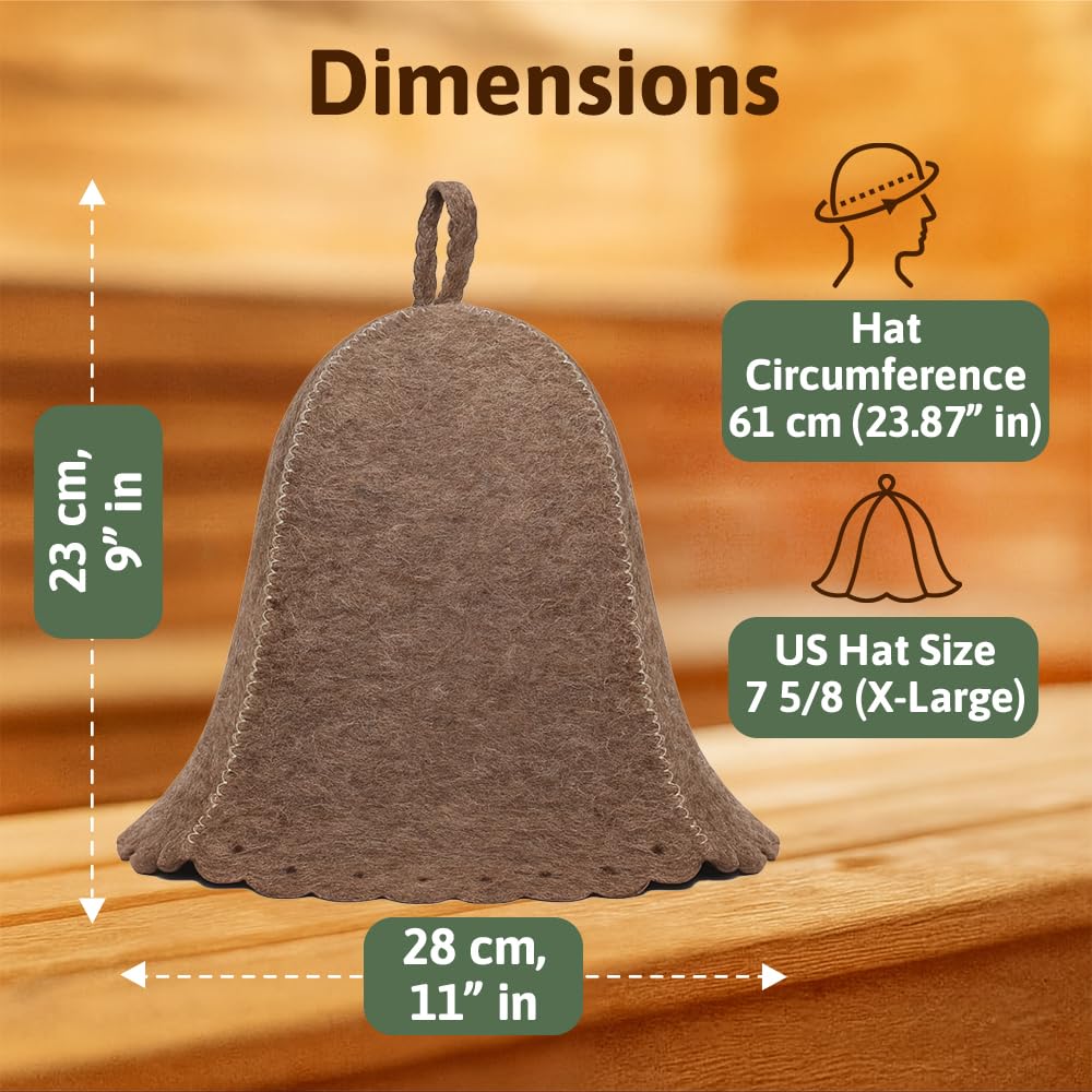 ASKOLD Wool Sauna Hat gray on-hair wear demonstrates hair protection in heat