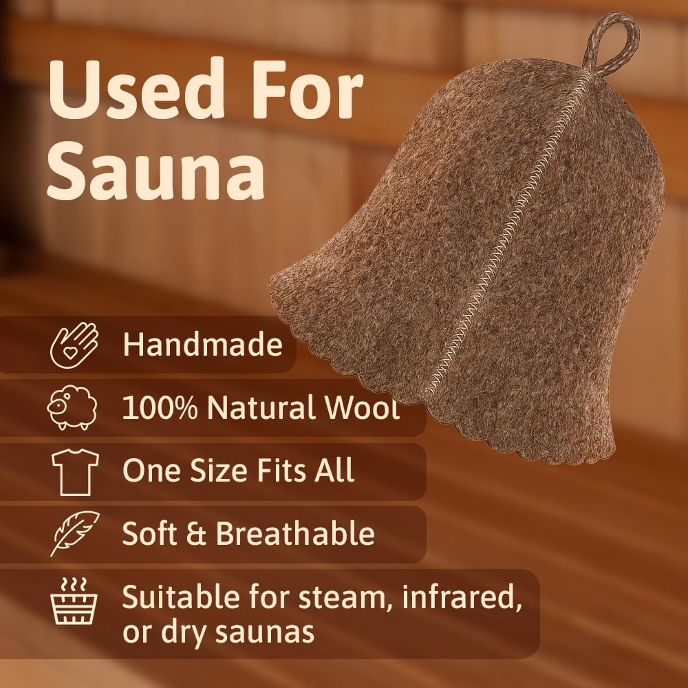 ASKOLD Wool Sauna Hat gray side view with snug fit for comfortable wear