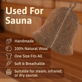 ASKOLD Wool Sauna Hat gray side view with snug fit for comfortable wear