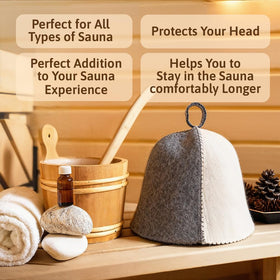 ASKOLD wool sauna hat dimensions 28 cm wide 22 cm tall