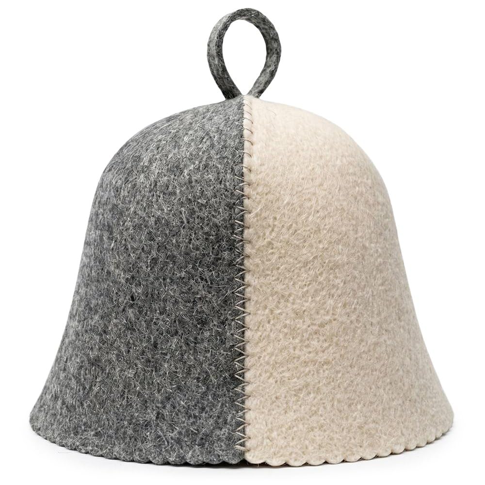 ASKOLD wool sauna hat front view protects hair from heat and enhances comfort