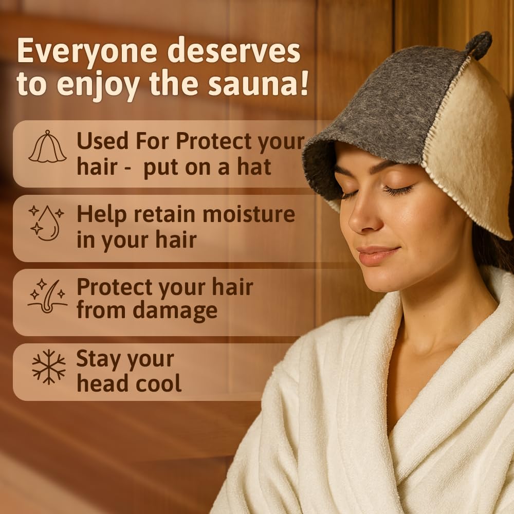 ASKOLD wool sauna hat inside view snug fit protects hair