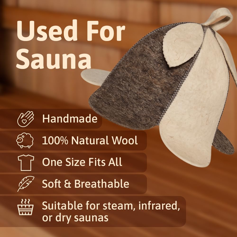 ASKOLD wool sauna hat for women, side view, stylish heat protection and hair comfort.