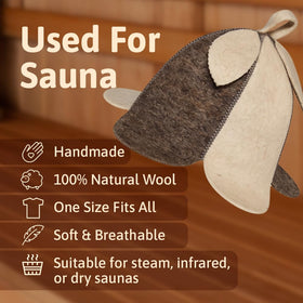 ASKOLD wool sauna hat for women, side view, stylish heat protection and hair comfort.