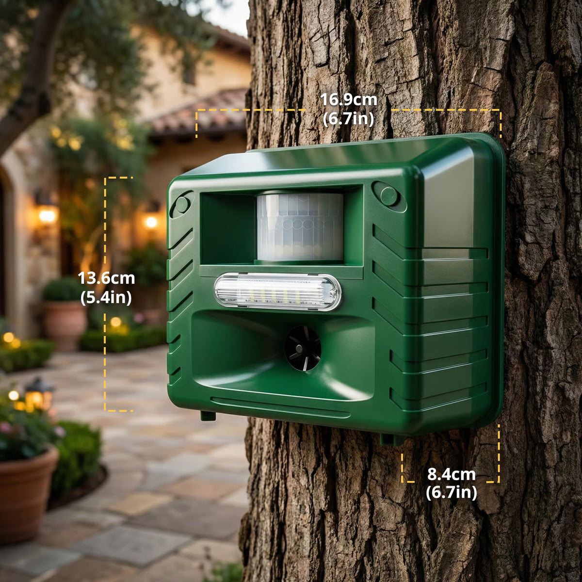 ASPECTEK Yard Sentinel battery compartment for flexible placement.
