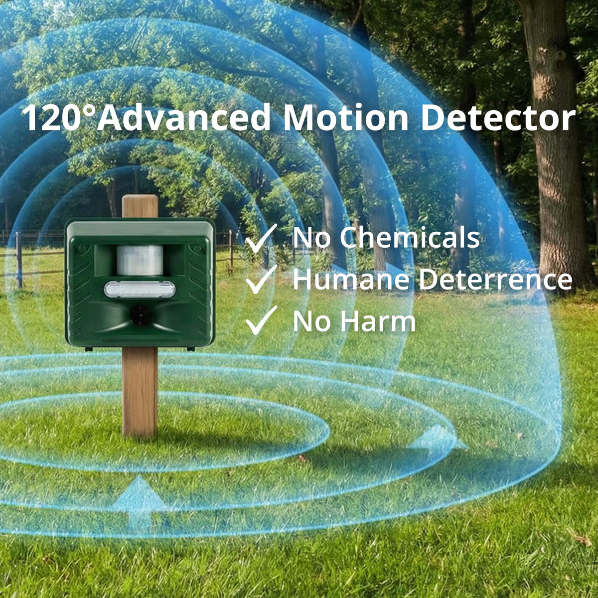 ASPECTEK Yard Sentinel IPX4 weather protection for all-weather use.