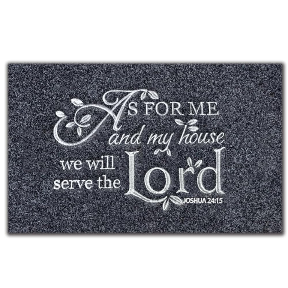 Assaoy door mat outside entrance in black welcomes guests while helping keep floors clean.