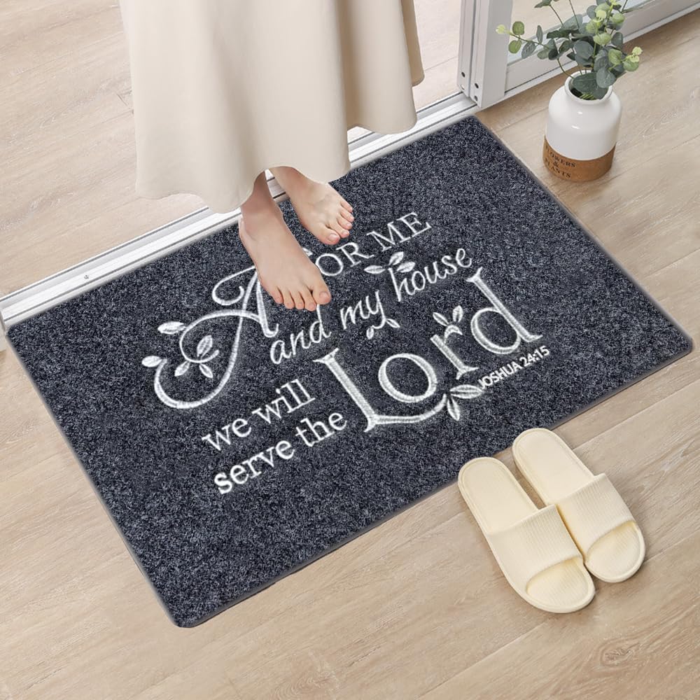 Assaoy embroidered door mat with funny design adds personality at the doorway and resists fading.