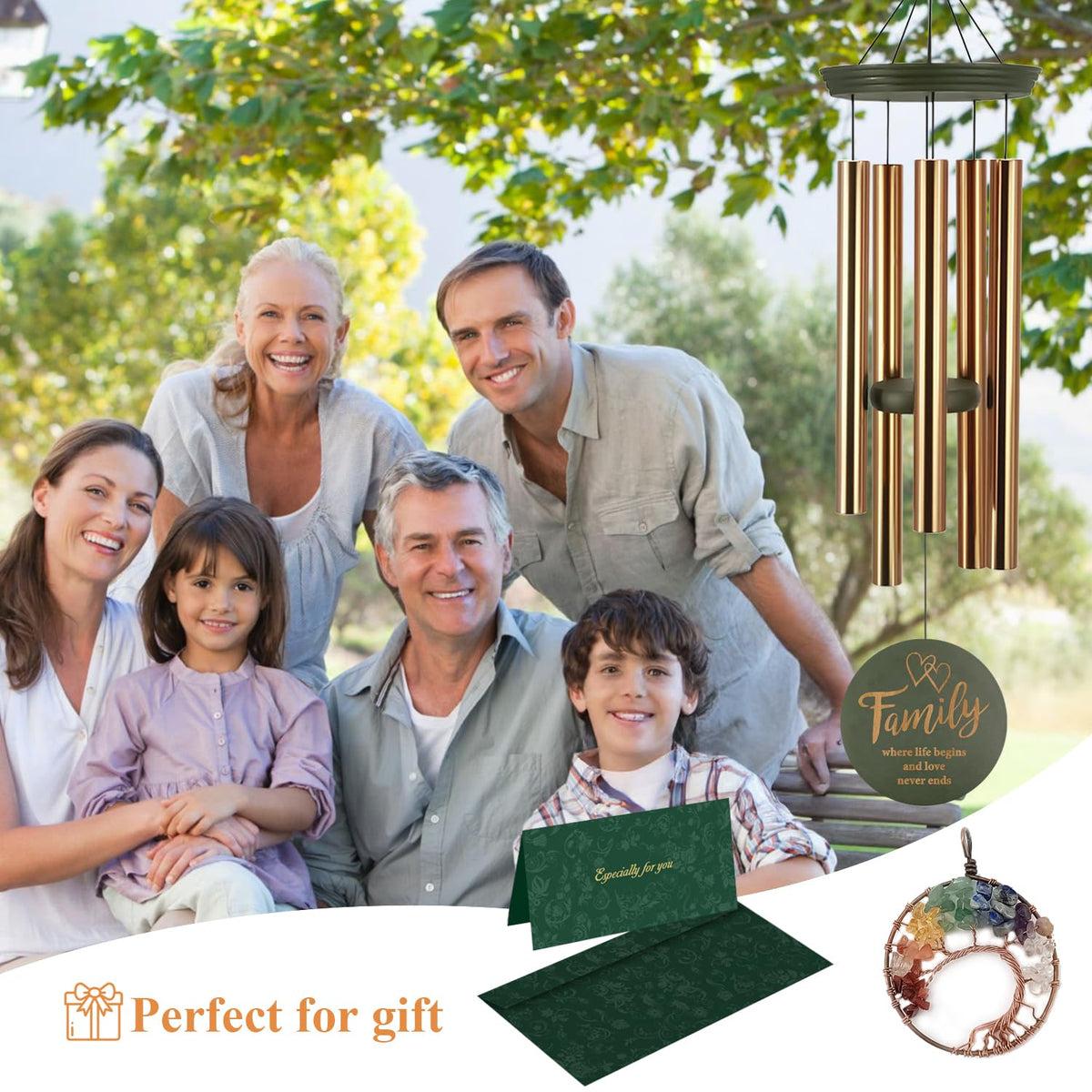 ASTARIN wind chimes with 36-inch adjustable clapper for customizable tone