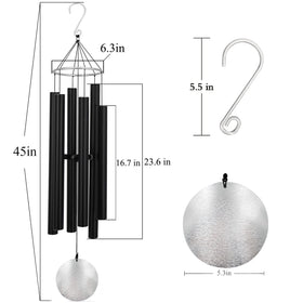 ASTARIN black wind chimes in garden setting for serene decor.
