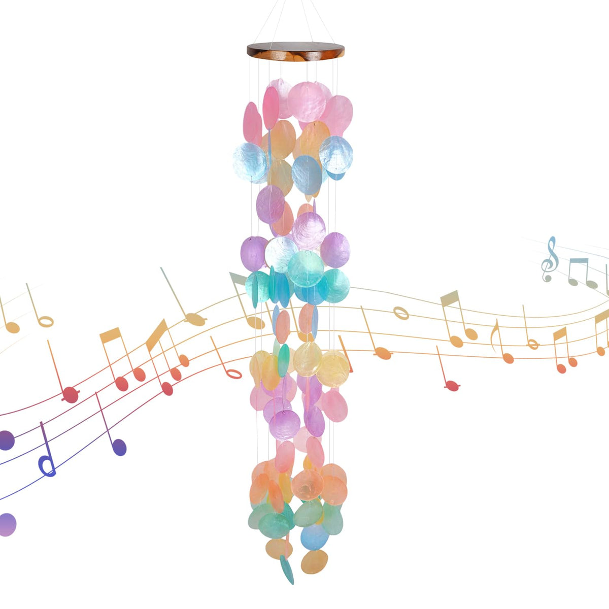 ASTARIN capiz shell wind chime indoor decor adding coastal serenity