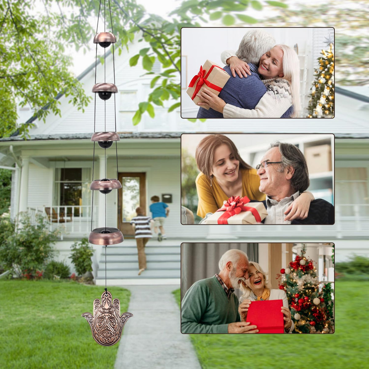 ASTARIN durable copper alloy chime resists wind and rain for year-round outdoor display.