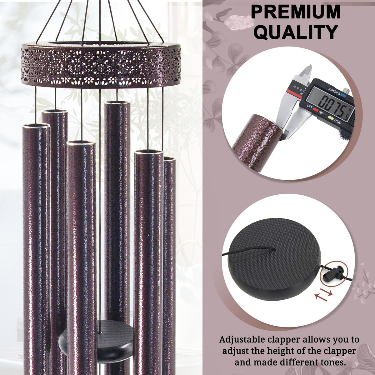 ASTARIN deep-tone wind chimes tuned for balanced musical performance.