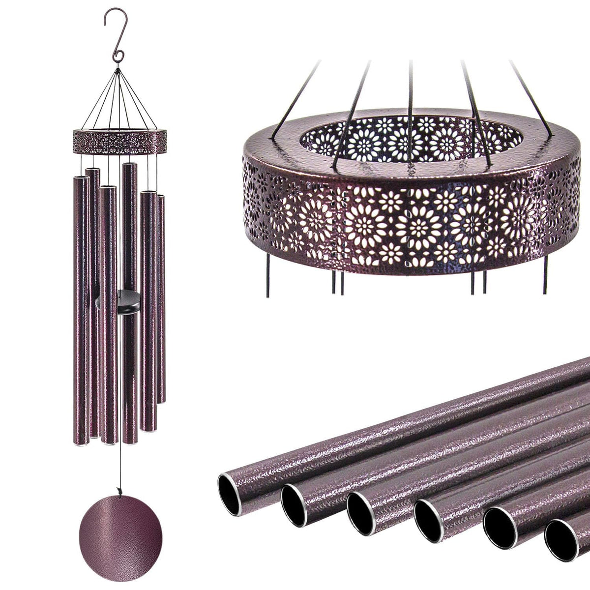 ASTARIN decorative top wind chime design with adjustable bell length features.