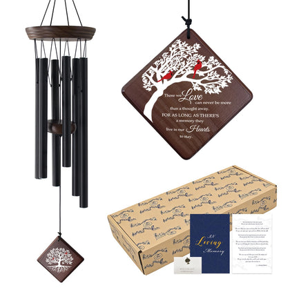 ASTARIN memorial wind chimes with cardinal motif for heartfelt condolences in the garden