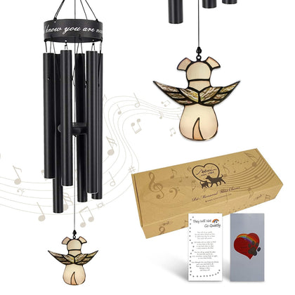 ASTARIN Pet Memorial Wind Chime, 30-inch silhouette, ideal outdoor remembrance in the garden.