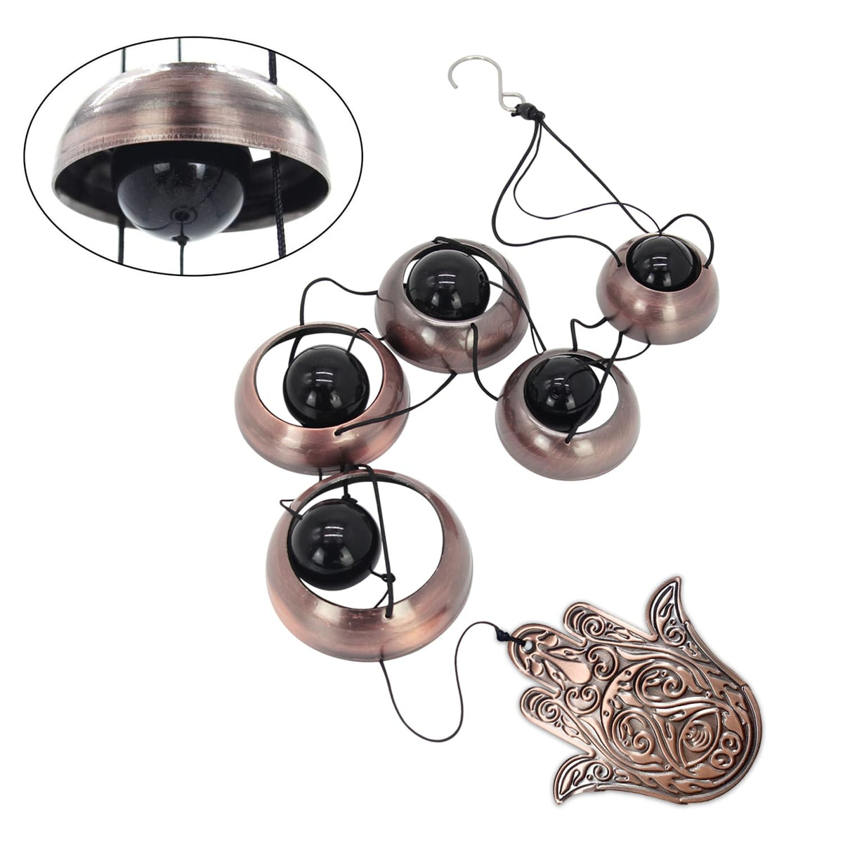 ASTARIN red copper wind chime adds vibrant color and calming sound to porch or garden.