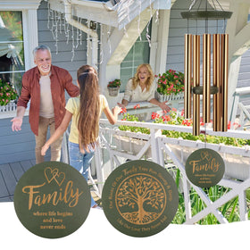 ASTARIN wind chimes built with anodized aluminum and beech wood for outdoor durability