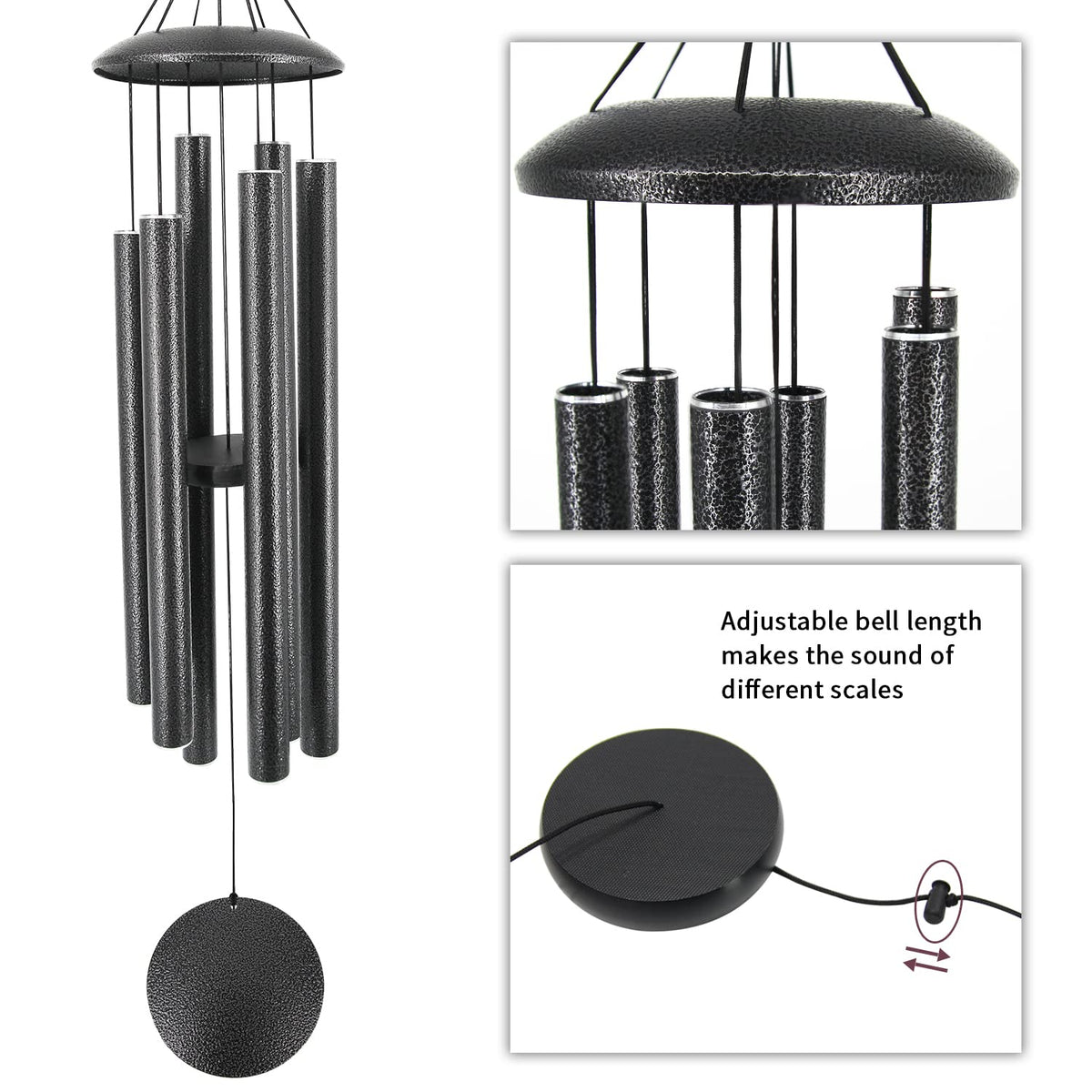 ASTARIN wind chimes feature anodized bronze finish for outdoor durability