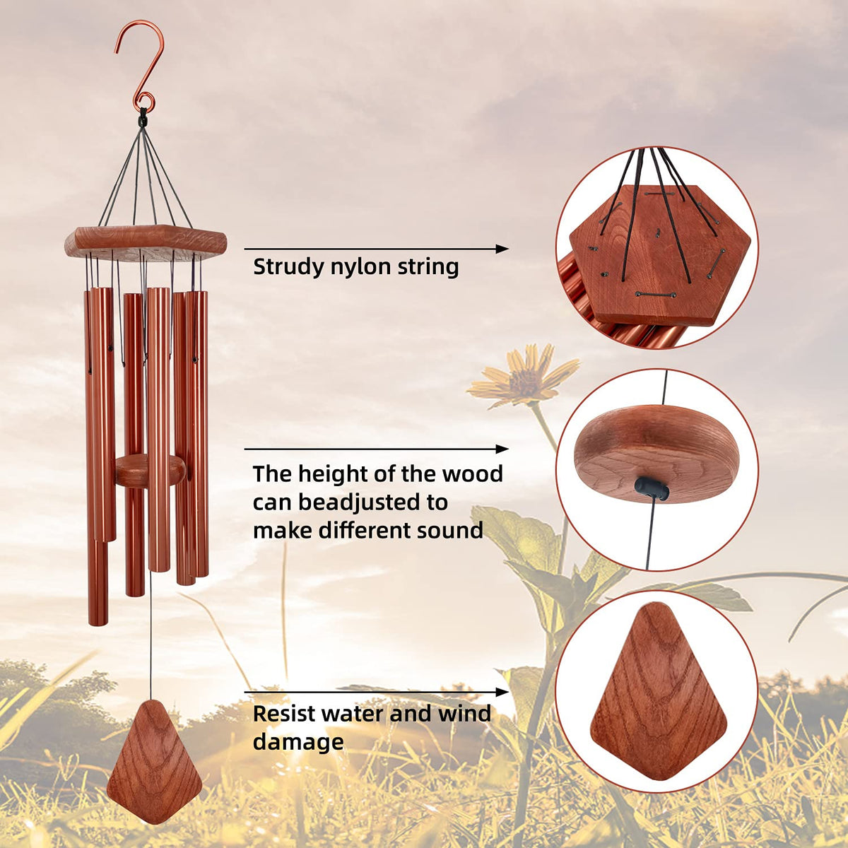 ASTARIN wind chimes pentatonic tuning for peaceful garden melodies