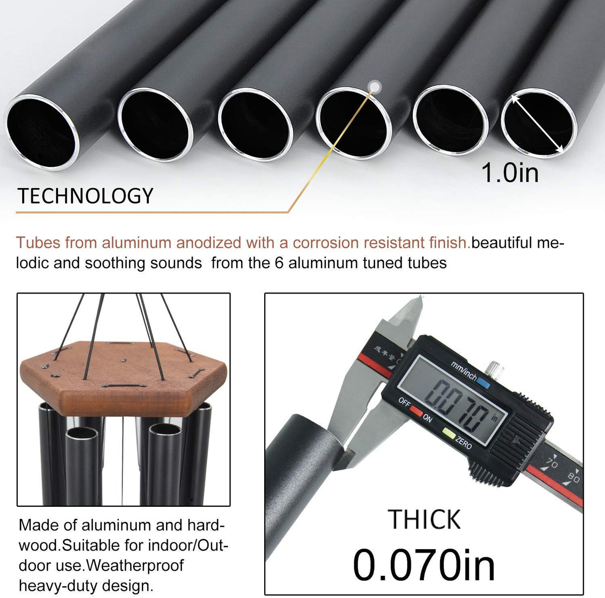 ASTARIN wind chimes reflect sunlight, adding subtle visual charm to outdoor spaces.